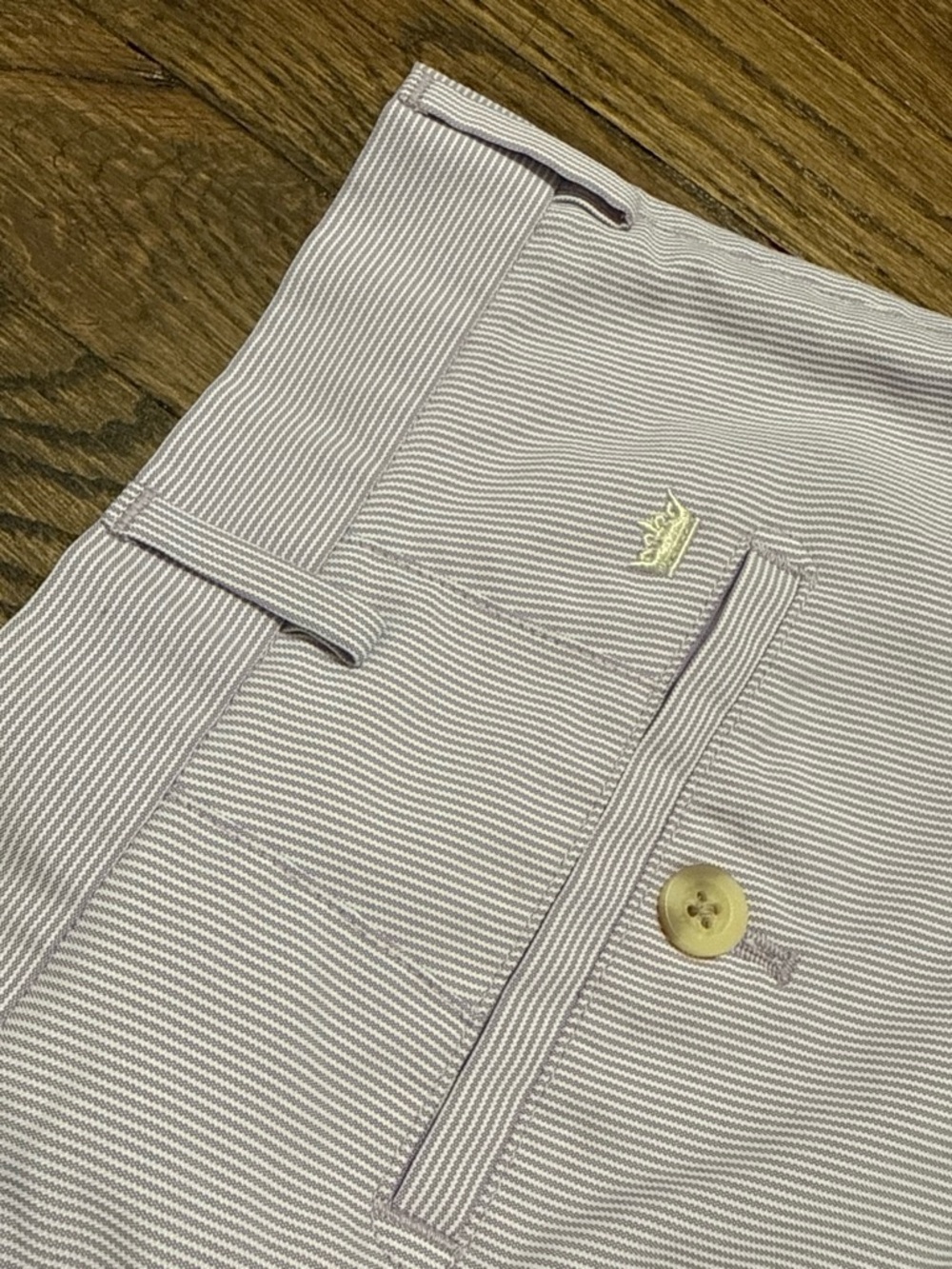 Men’s Peter Millar Crown Sport Purple Micro Stripe Performance Golf Shorts 36 9” - Picture 4 of 6